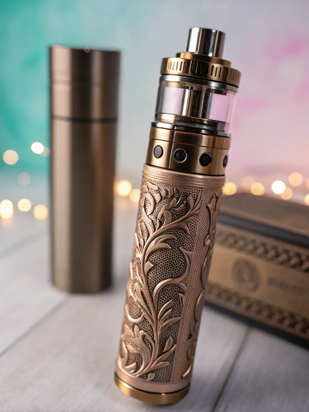 A design mockup of a custom-branded vape device, showcasing Brand Vape Factory's OEM and ODM capabilities.