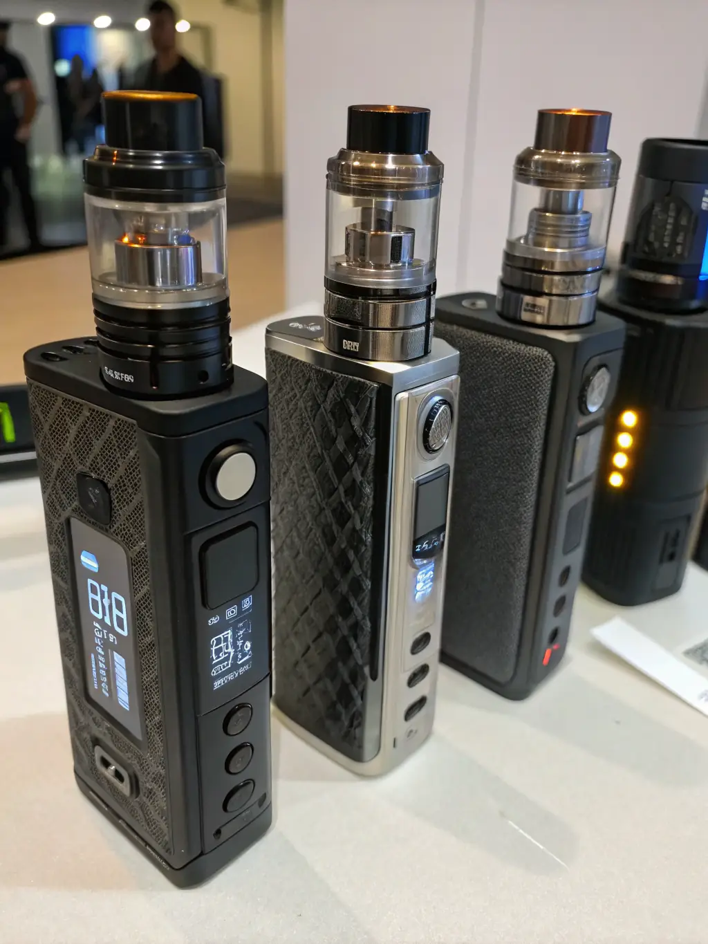 A collection of various vape tanks with different coil options, highlighting the versatility and performance of each tank.
